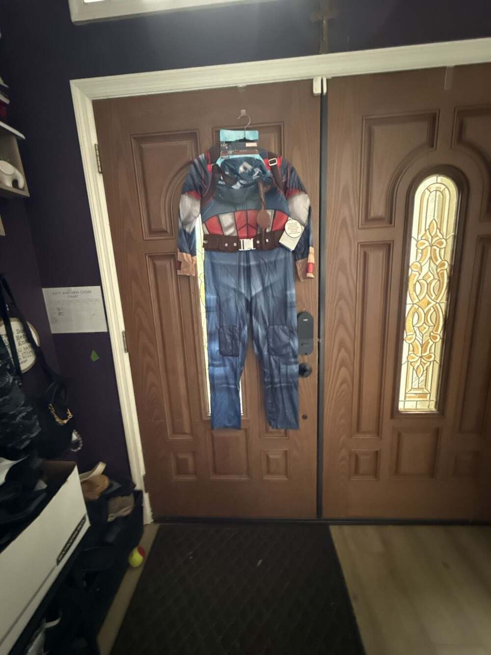 Marvel Captain America Costume Jumpsuit with Mask